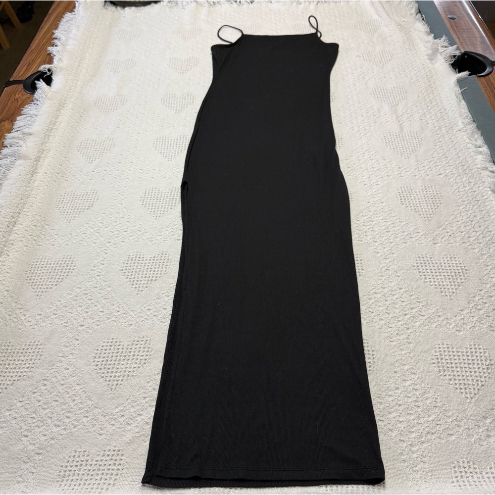 Amazon Black Bodycon Dress with Slit (M)